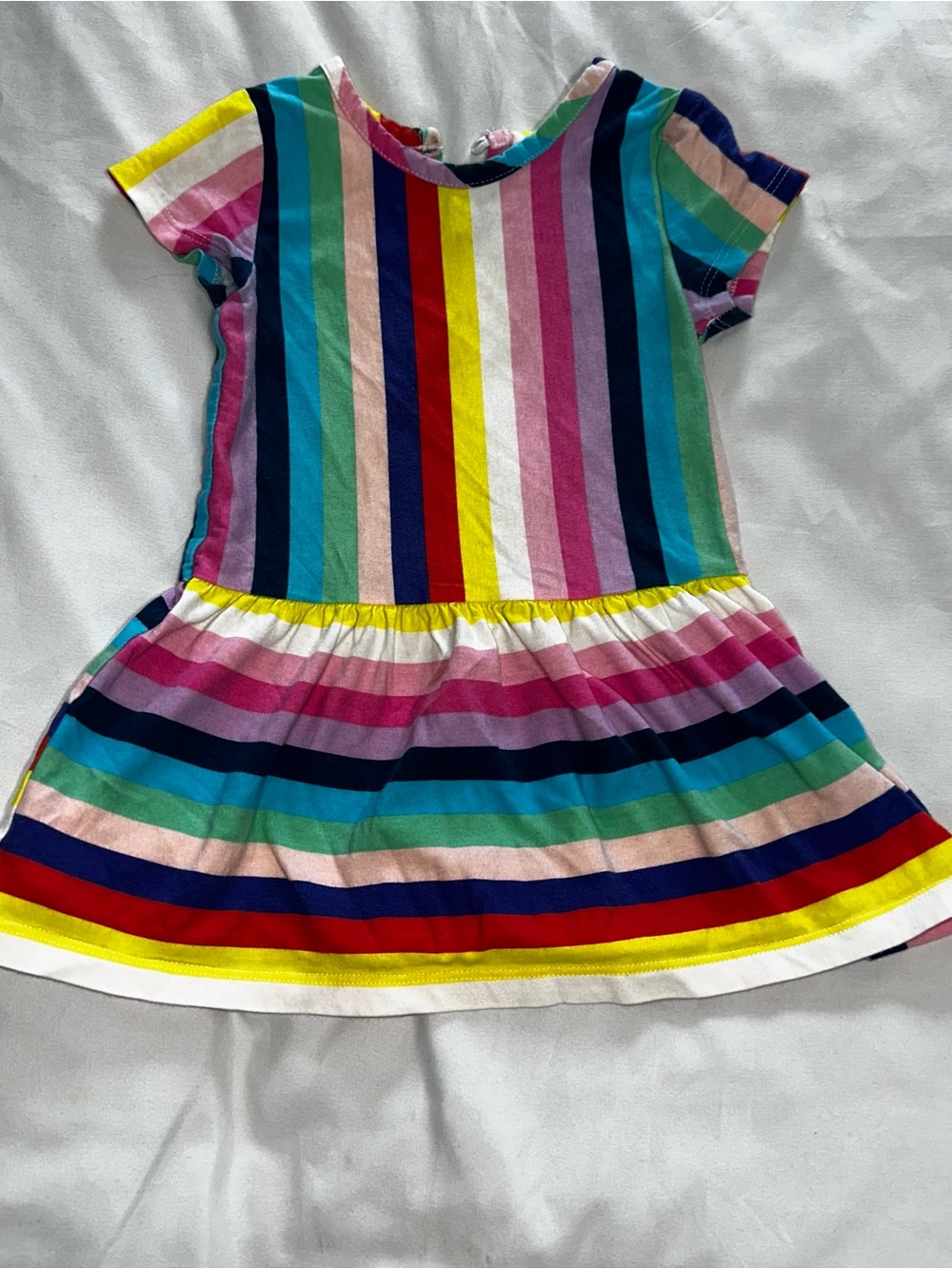 wonder nation Multi-Color Rainbow Stripe Short Sleeve Dress